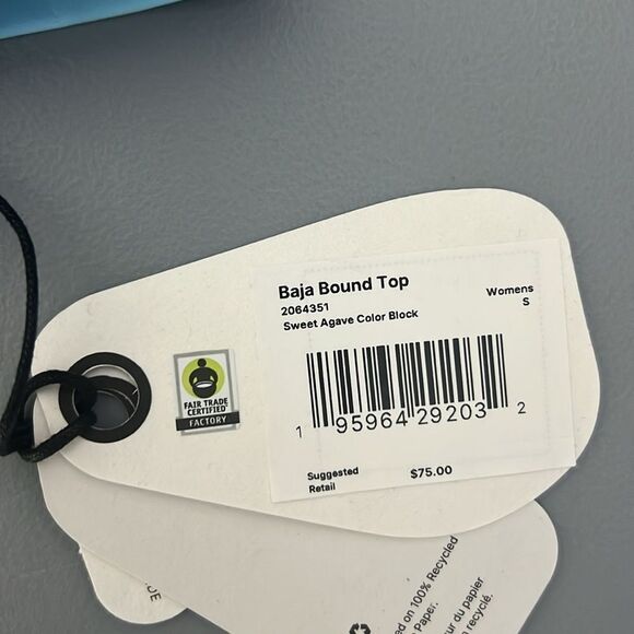 014 prAna Baja Bound Swim Sweet Agave Color Block Top Size S - Picture 7 of 9